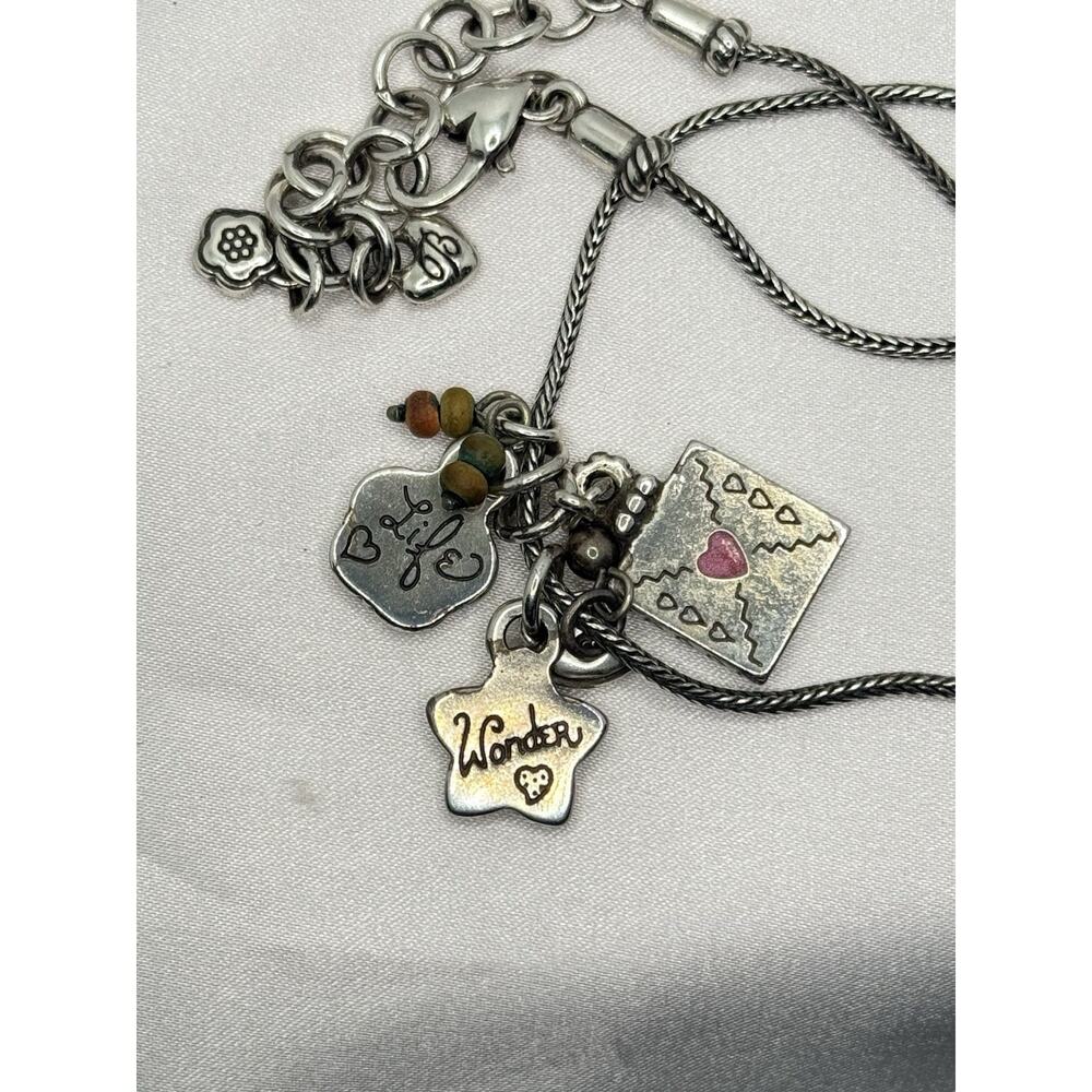 Brighton Havana Colorful Enamel Charm Necklace Retired Flower Heart Star 16-18" - Picture 5 of 8